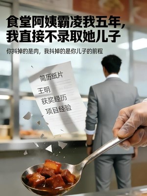 食堂阿姨霸凌我五年，我直接不录取她儿子AI短剧
