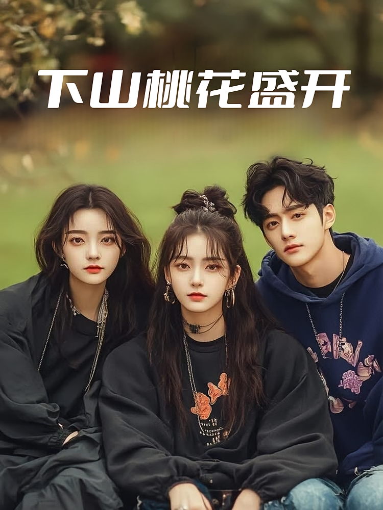 下山桃花盛开